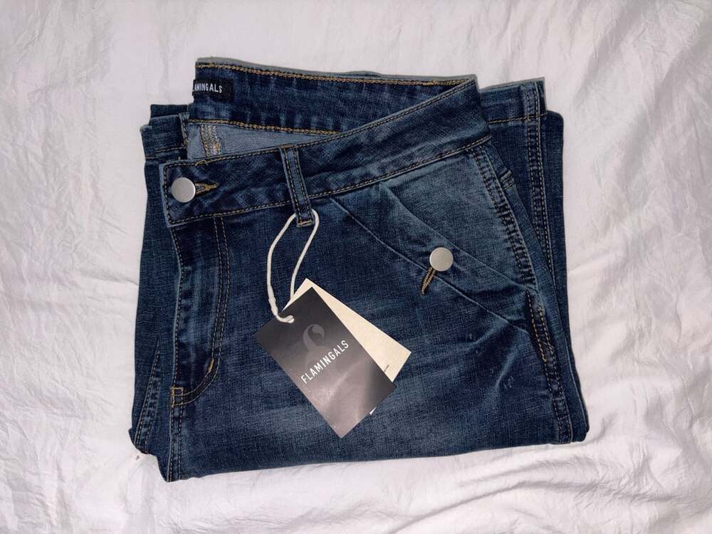 Flamingals Made for Curves XL Dark Wash Wide Leg Jeans NWT